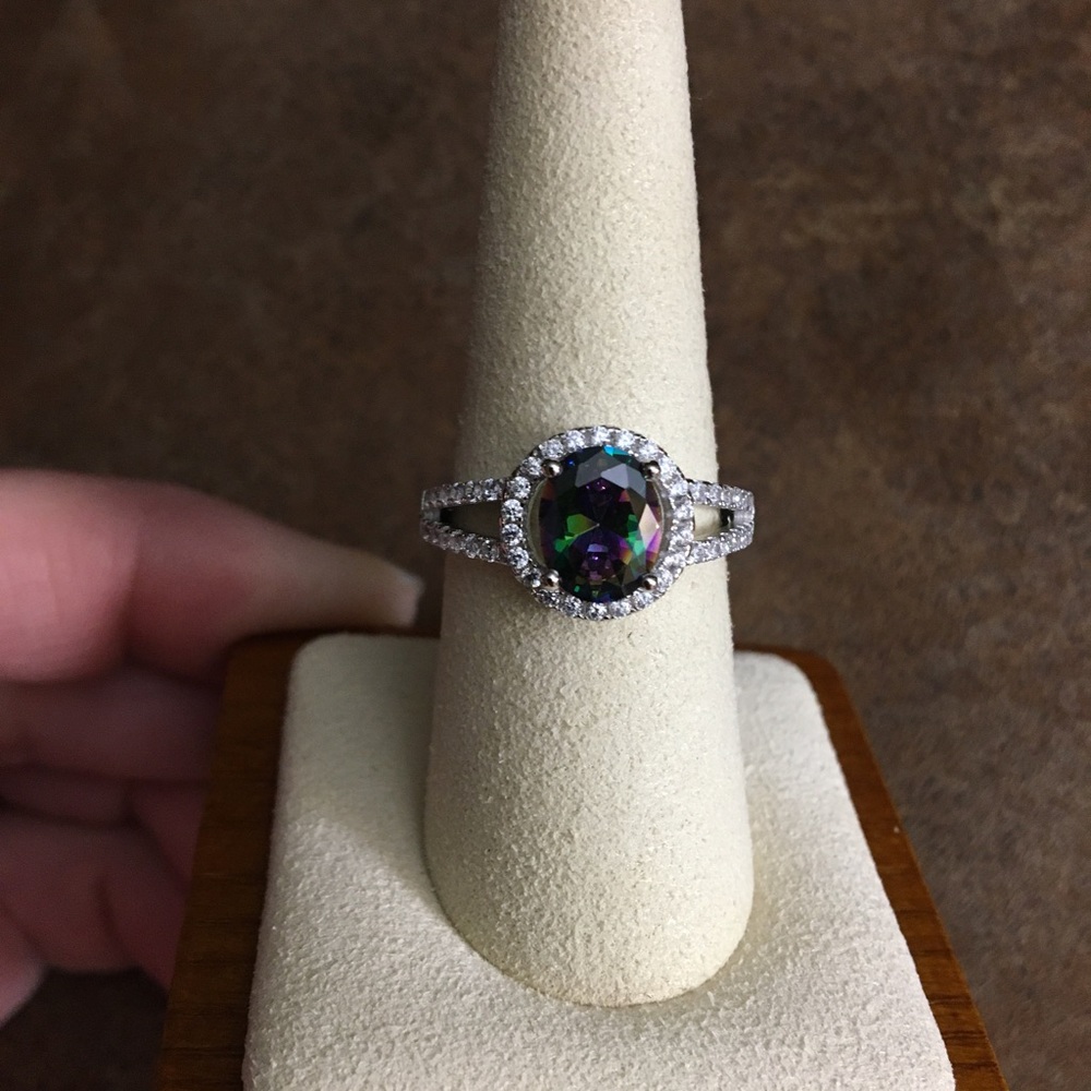 Sterling Rainbow topaz ring